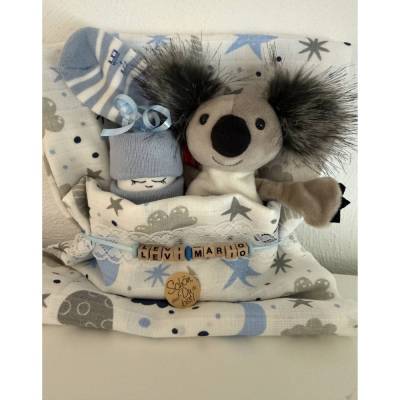 Windeltorte mit Koala, Babygeschenk Mädchen oder Junge, auch mit Name