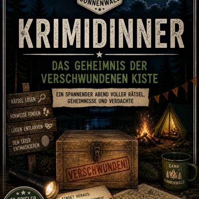 Krimidinner Kinder – Das Geheimnis der verschwundenen Kiste | 8–12 Spieler zum Ausdrucken