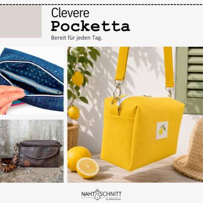Die clevere Pocketta – bereit für jeden Tag. Naht&Schnitt - eine Tasche 4 Varianten.
