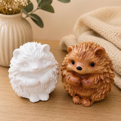 Igel Figur zum Bemalen – DIY Gusskeramik Igel 10 cm – Herbstdeko & Geschenk