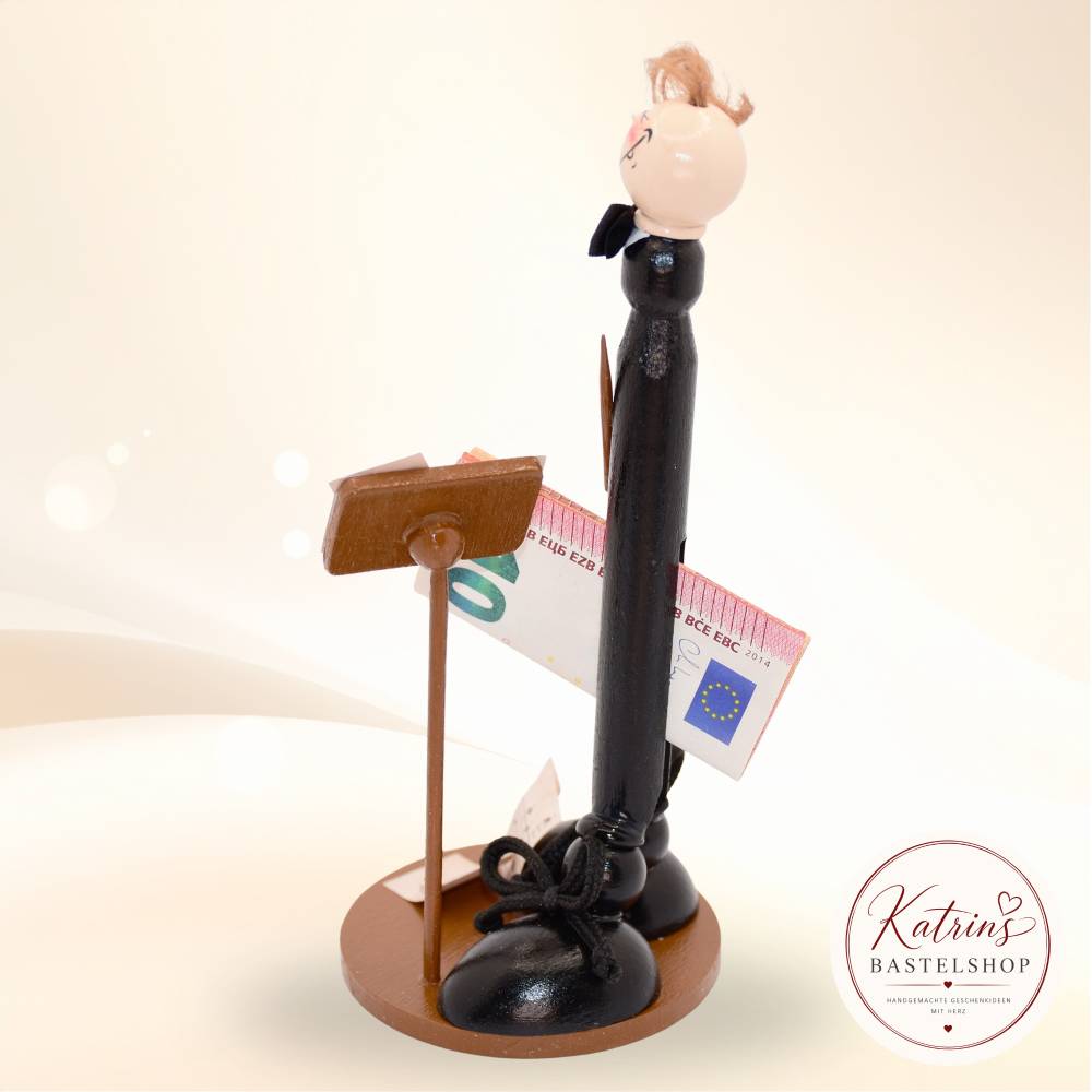 Geldgeschenk Dirigent zum Geburtstag – handgemachte Figur für Dirigenten, Musiker und Musikliebhaber Bild 4