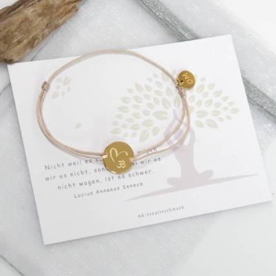 Om Armband I Spirituelles Yoga Schmuckstück mit Om Symbol I verstellbarer Verschluss I Glücksarmband