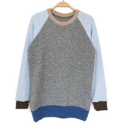 Kaschmirpullover Größe 158/164 grau hellblau / Upcycling Kinderpullover 100% Kaschmir