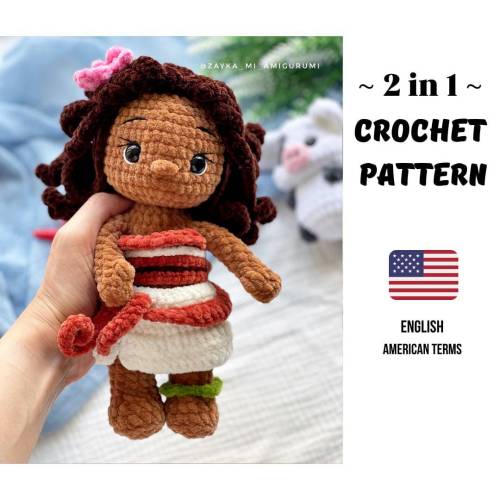 **Prinzessin häkeln mit Schweinchen | Amigurumi PDF Häkelanleitung | Häkelpuppe | Kuscheltier häkeln | DIY Häkelmuster |