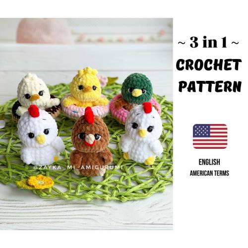 **Amigurumi Osterküken häkeln 2-in-1 | PDF Häkelanleitung | Osterdekoration mit Küken im Ei | Häkelmuster | DIY Ostern**