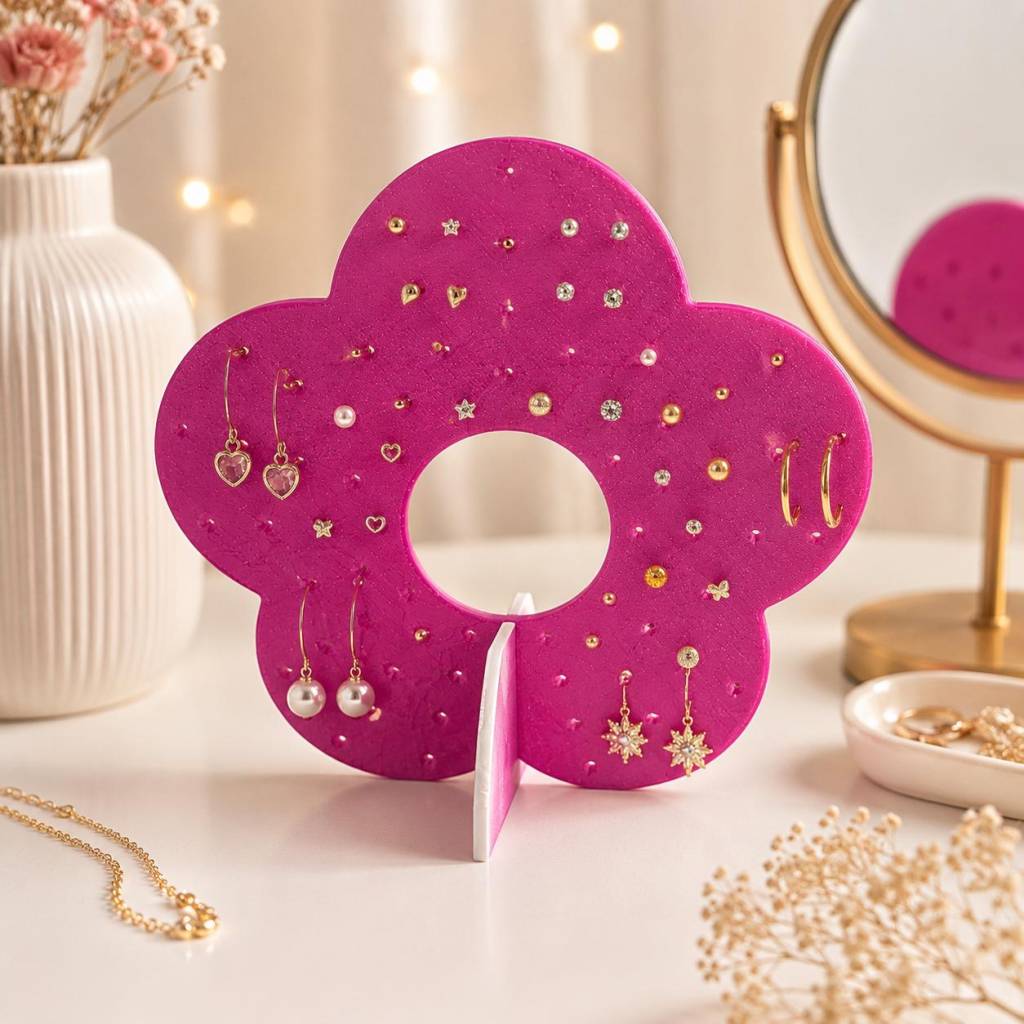 Blumen Ohrringhalter – 3D-gedruckter Schmuckständer | Ohrring Organizer
