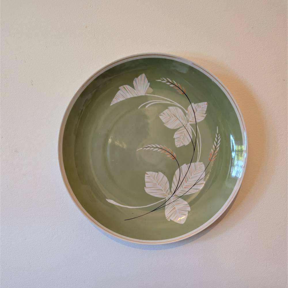 Wandteller groß Wallendorf Porzellan Mid-Century handgemalt elegante Servierplatte vintage Sammler:innenstück 60er-Jahre