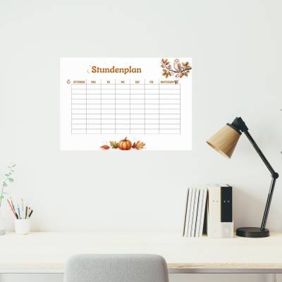 Digitaler Stundenplan A4 PDF Schulplaner zum Ausdrucken