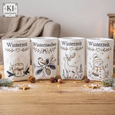 Stickdatei Winter Scribble elegantWinter – 13 filigrane Stickmotive ab 10x10 cm für winterliche Dekoration