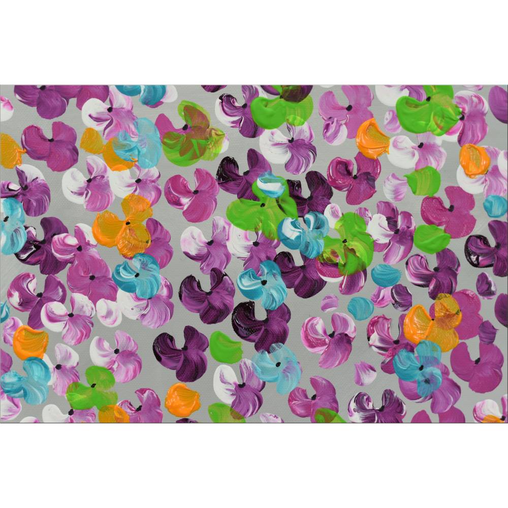 Original Acrylgemälde Mädchen mit Blüten – farbenfrohe moderne Kunst 123 x 43 cm Bild 3