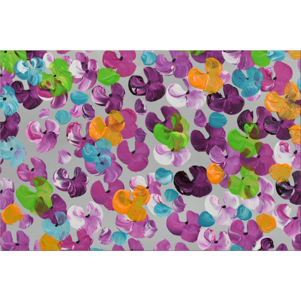Original Acrylgemälde Mädchen mit Blüten – farbenfrohe moderne Kunst 123 x 43 cm Bild 4