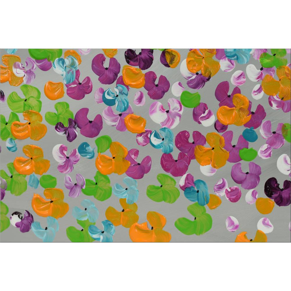 Original Acrylgemälde Mädchen mit Blüten – farbenfrohe moderne Kunst 123 x 43 cm Bild 6
