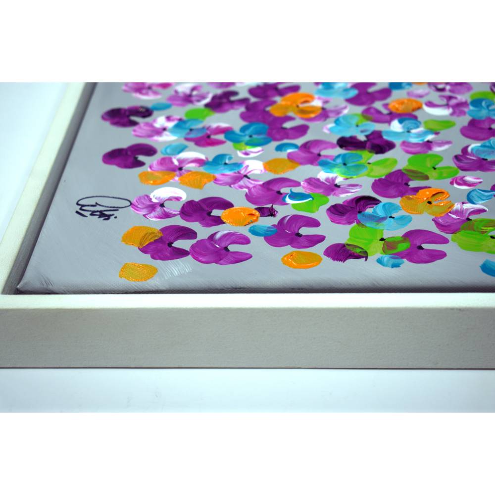 Original Acrylgemälde Mädchen mit Blüten – farbenfrohe moderne Kunst 123 x 43 cm Bild 7