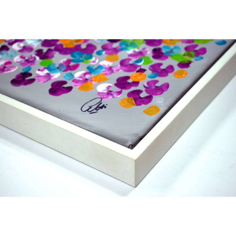 Original Acrylgemälde Mädchen mit Blüten – farbenfrohe moderne Kunst 123 x 43 cm Bild 8