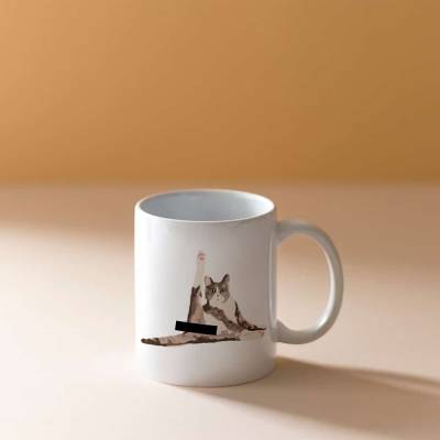 Katzentasse "Popokatze" - freche Kaffeetasse mit Katzenpo, 300 ml