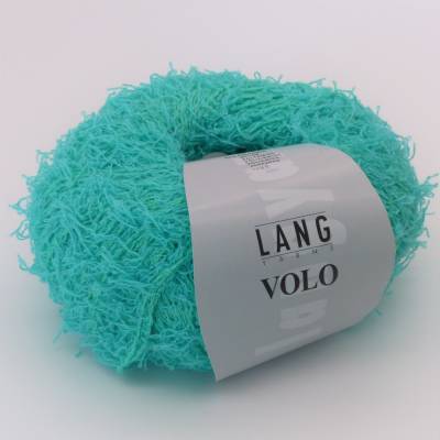 Lang Yarns-Volo, Fransengarn, türkis, Baumwolle + Polyamid, Stricken, Häkeln, DIY Handarbeiten