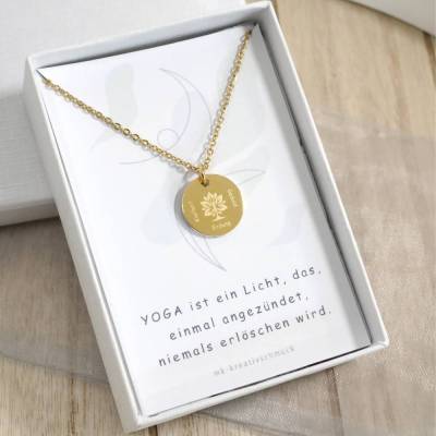 Mantra Halskette personalisierbar | Yoga Schmuck I Om Mani Padme Hum | Edelstahlkette