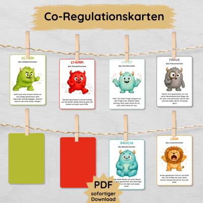 Co-Regulationskarten für Kinder – 20 Übungen bei Wut & starken Gefühlen | PDF