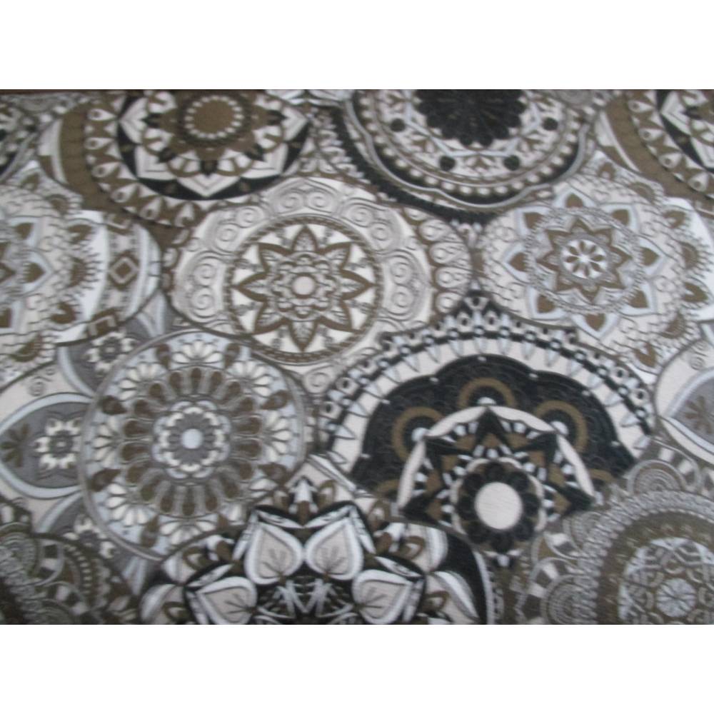 French Terry Baumwolljersey angeraut Mandala Orient Sand  (1m/16,-€) Bild 1