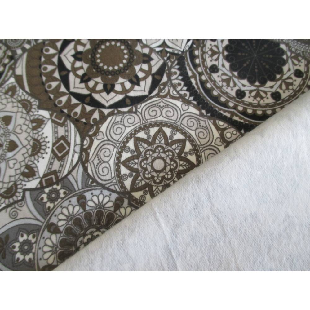 French Terry Baumwolljersey angeraut Mandala Orient Sand  (1m/16,-€) Bild 5
