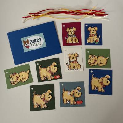Geschenkanhänger für Hundeliebhaber, Anhänger aus Karton mit Hund, Anhängerset für Geschenke, 19 Teile