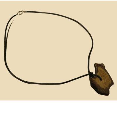 Natur im Set, schmale Halskette und Armband, Lederband mit Schmuckelementen aus Kokos