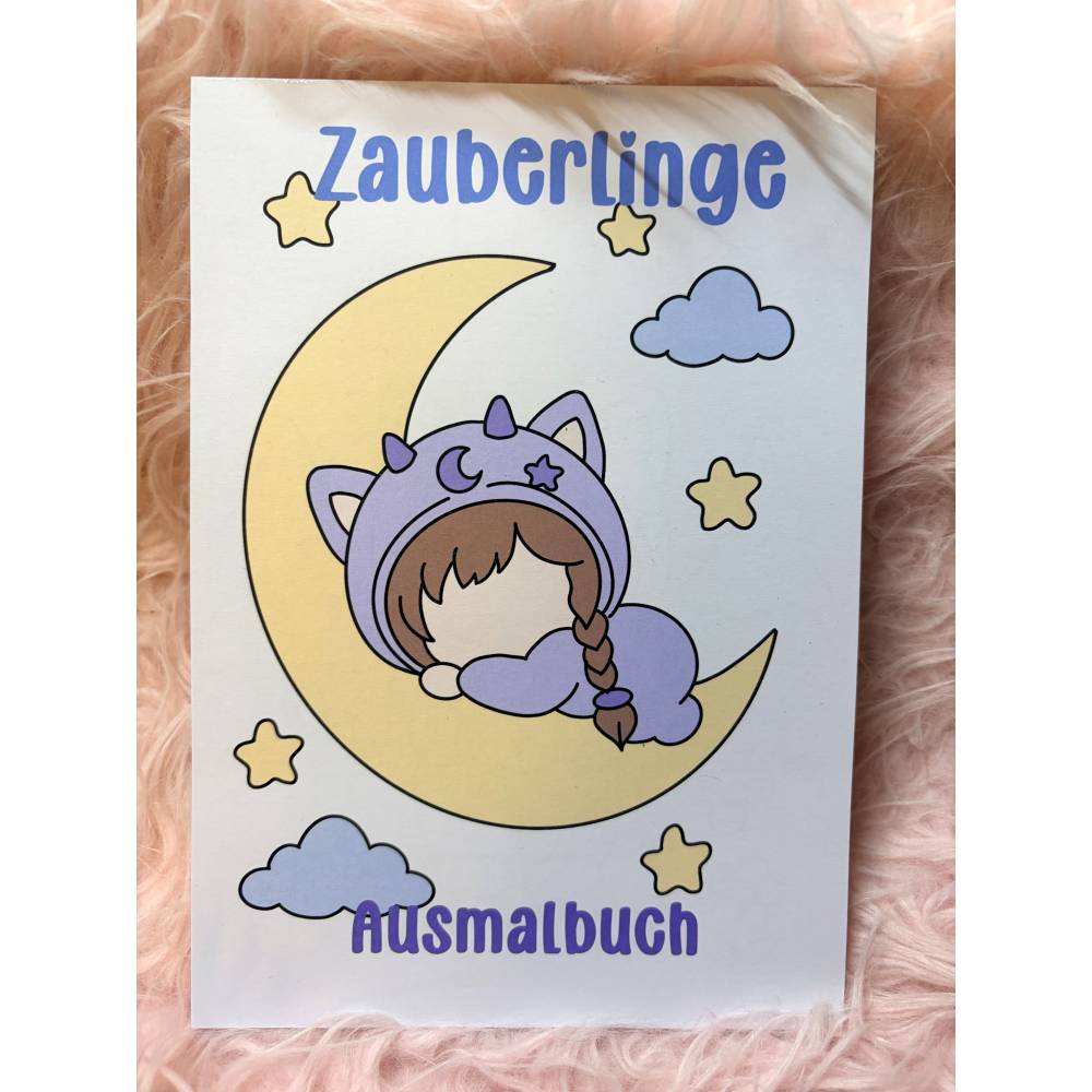 Zauberlinge Ausmalbuch für Kinder – 10 Kawaii Ausmalbilder DIN A5 – Selbst gezeichnet & handgemacht Bild 1