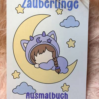 Zauberlinge Ausmalbuch für Kinder – 10 Kawaii Ausmalbilder DIN A5 – Selbst gezeichnet & handgemacht