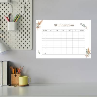 Digitaler Stundenplan A4 PDF Schulplaner zum Ausdrucken