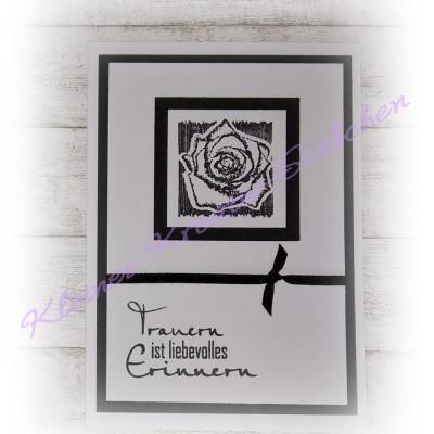 Trauerkarte, Kondolenzkarte, Beileidskarte, zum Abschied  --  Handmade