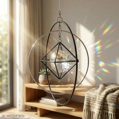 Suncatcher Saturn – Magische Fensterdeko aus Glas für zauberhafte Lichtspiele & Feng Shui,