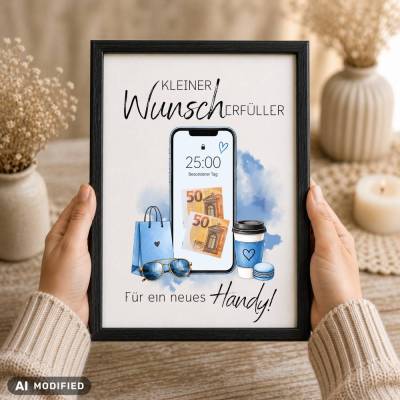Geldgeschenk neues Handy – Wunscherfüller zum Ausdrucken | Geburtstag | PDF DIN A4 | Digital Download