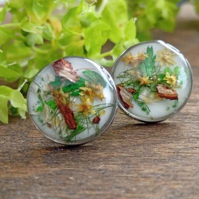 Ohrstecker Echte Blüten Handmade
