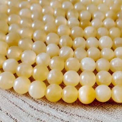 Honig Jade Perlen 7,5 mm ( Bohrung 1,4 mm ) Strang