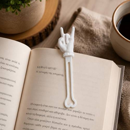 Rock Hand Lesezeichen | 3D gedrucktes Skelett Knochen-Lesezeichen | Geschenk für Bücherliebhaber | Gothic Deko