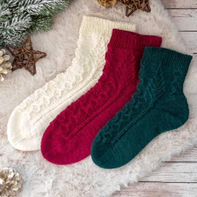 Strickanleitung Socken mit Zopfmuster – Gr. 34–43