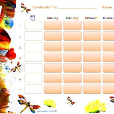 Stundenplan – Libellen – DIN A4
