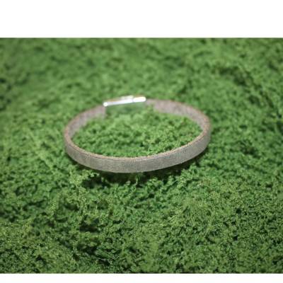 Lederarmband 5mm mit Magnetverschluss Edelstahl, minimalistisches Armband Herren Damen, echtes schlichtes Lederarmband