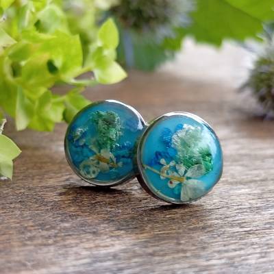 Ohrstecker Echte Blüten Handmade