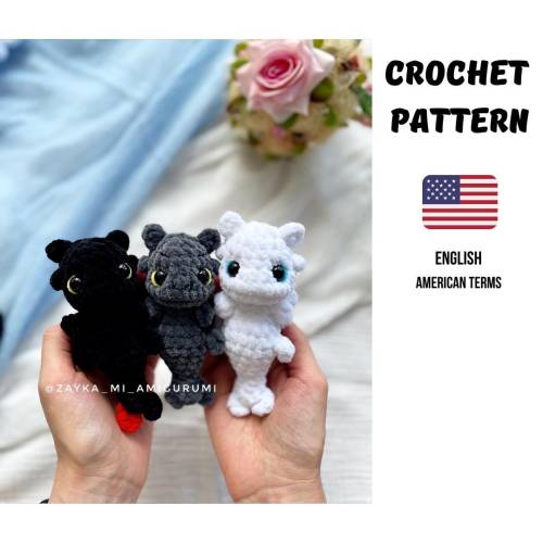 **Amigurumi Häkelanleitung Babydrache PDF | Süßer Drache häkeln | Kuscheltier aus Plüschgarn | Anfänger Anleitung 