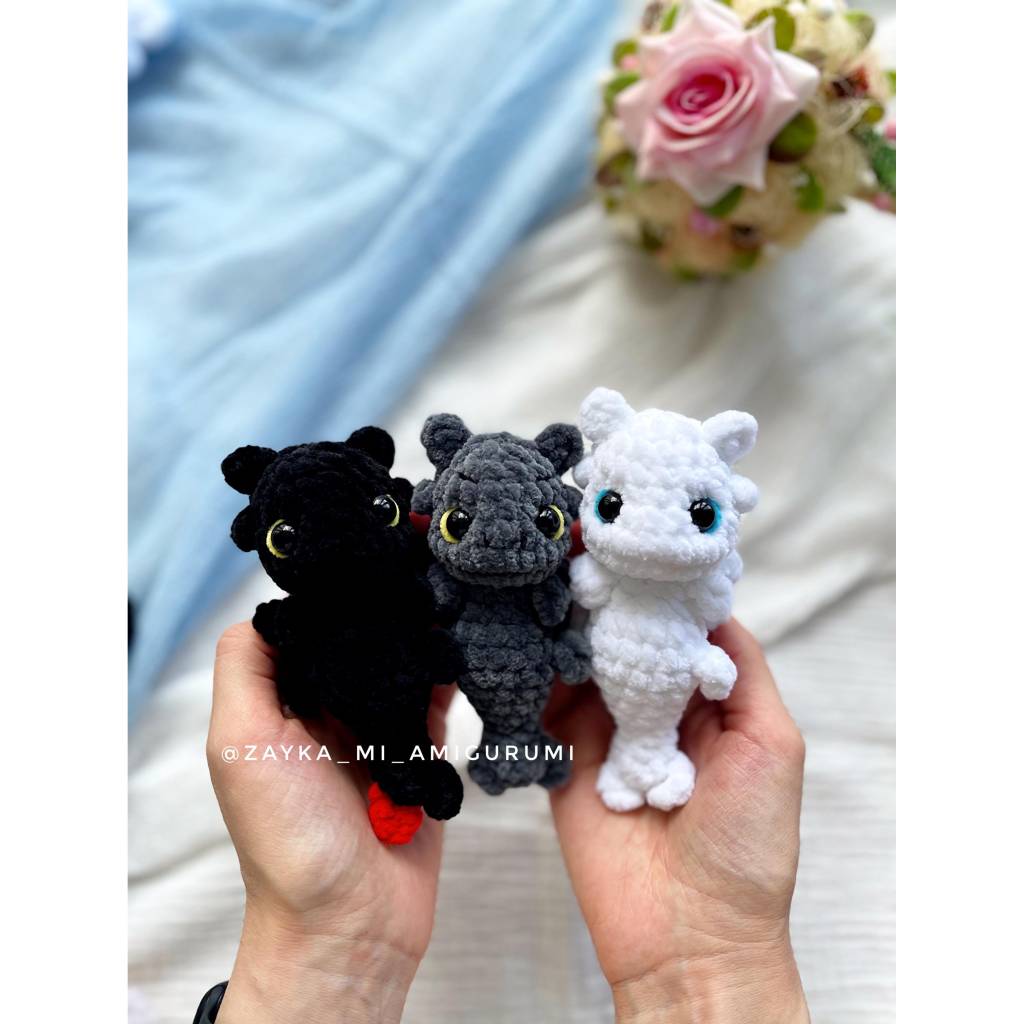**Amigurumi Häkelanleitung Babydrache PDF | Süßer Drache häkeln | Kuscheltier aus Plüschgarn | Anfänger Anleitung Bild 3