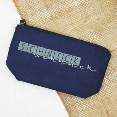 Kulturtasche Filz "Schnickschnack" - Glitzerdetails - Kulturbeutel, 21 cm