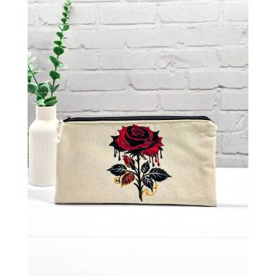 Zubehörtasche mit Reißverschluss | Handarbeitsbeutel für Nadeln & Kleinkram | Stricktasche