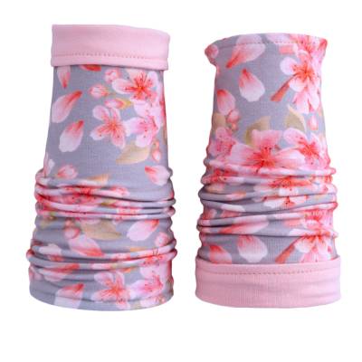 Armstulpen Sakura Kirschblueten Zauber | Wendestulpen eine Seite rosa, andere bedruckt | Handarbeit