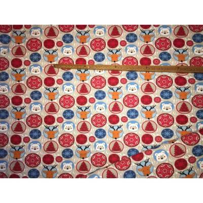 Jersey Stoff mit bunten winterlichen Motiven bedruckt Sonderangebot Verkaufseinheit 0,25 m