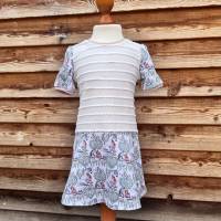 Drehkleid Einhorn Gr. 110 Rüschenjersey