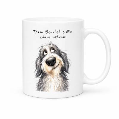 Tasse 'Team Bearded Collie' - Kaffeetasse mit Hunderasse