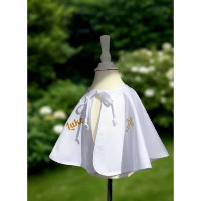 Personalisierter Taufumhang für Baby mit Stickerei – Taufcape aus 100% Baumwolle