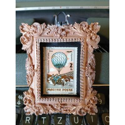 Magnetisches Briefmarken‑Minibild | Ballonflug 1783–1983 | Kupfer | Künstlergips‑Unikat