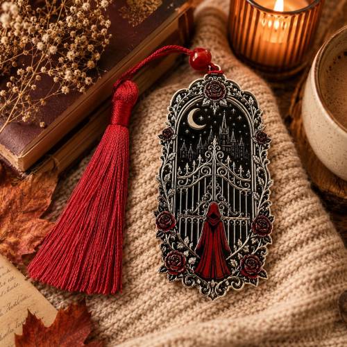 Metall Lesezeichen Iron Gate mit Quaste | Fantasy Lesezeichen | Bookish Geschenk | UV-Druck | Romantasy